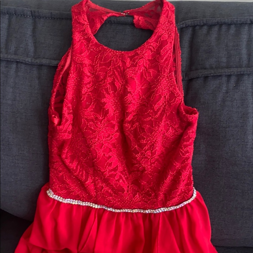 formal red dress